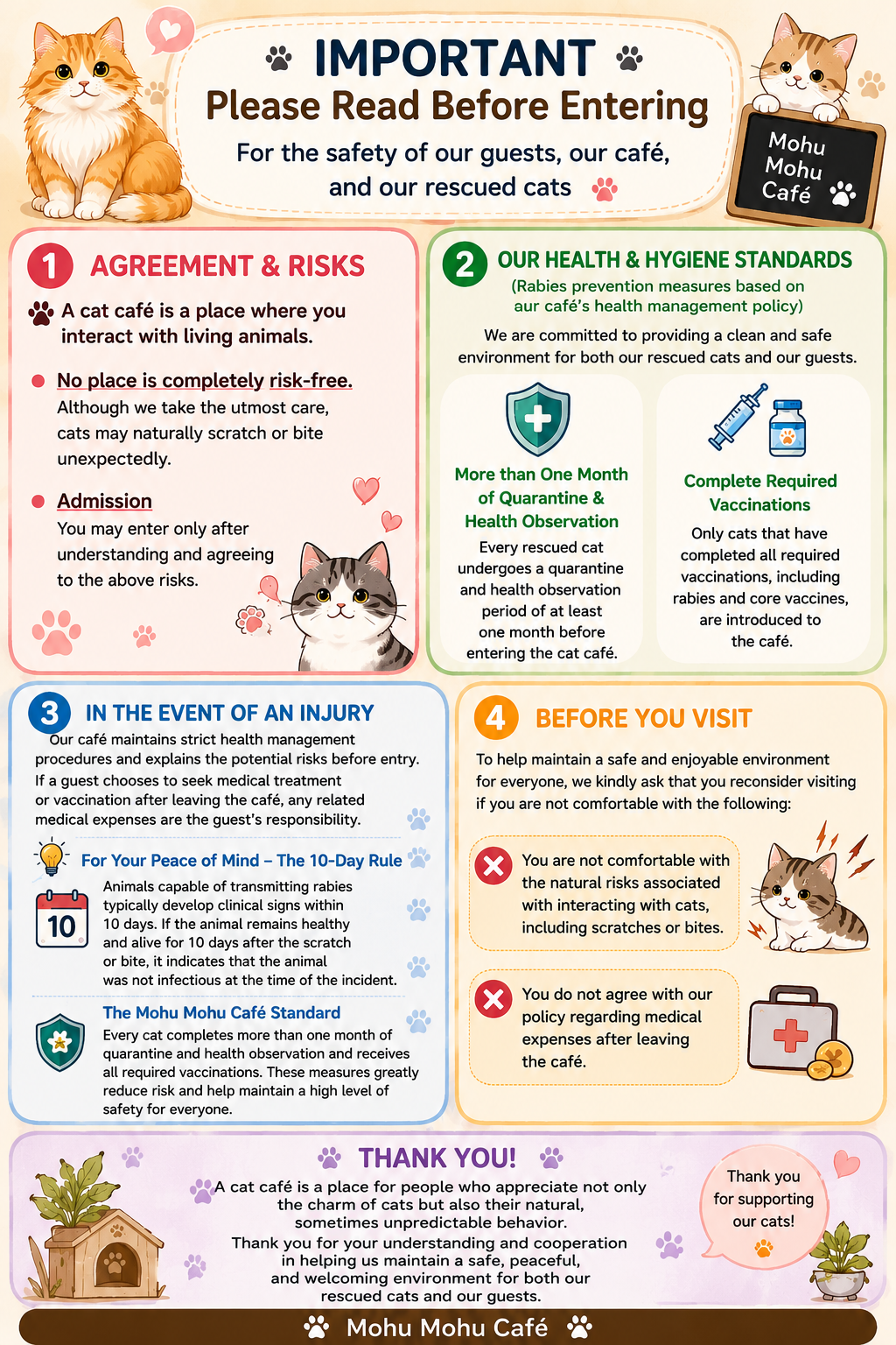 infographic explaining our house rules and safety guidelines